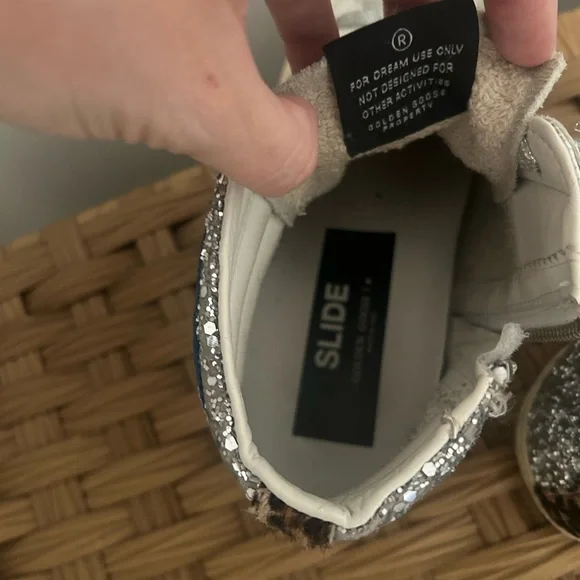 Golden Goose High Top Slide Sneaker Laminated And Glitter